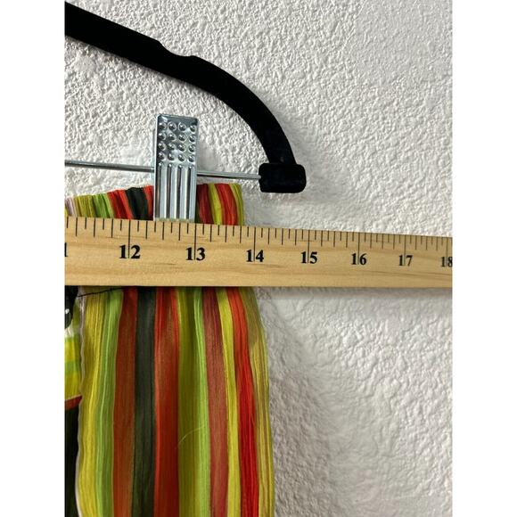 Anu By Natural Maxi Skirt Sz L Black Green Red Floral Stripe Boho Hippie Peasant - Picture 4 of 9